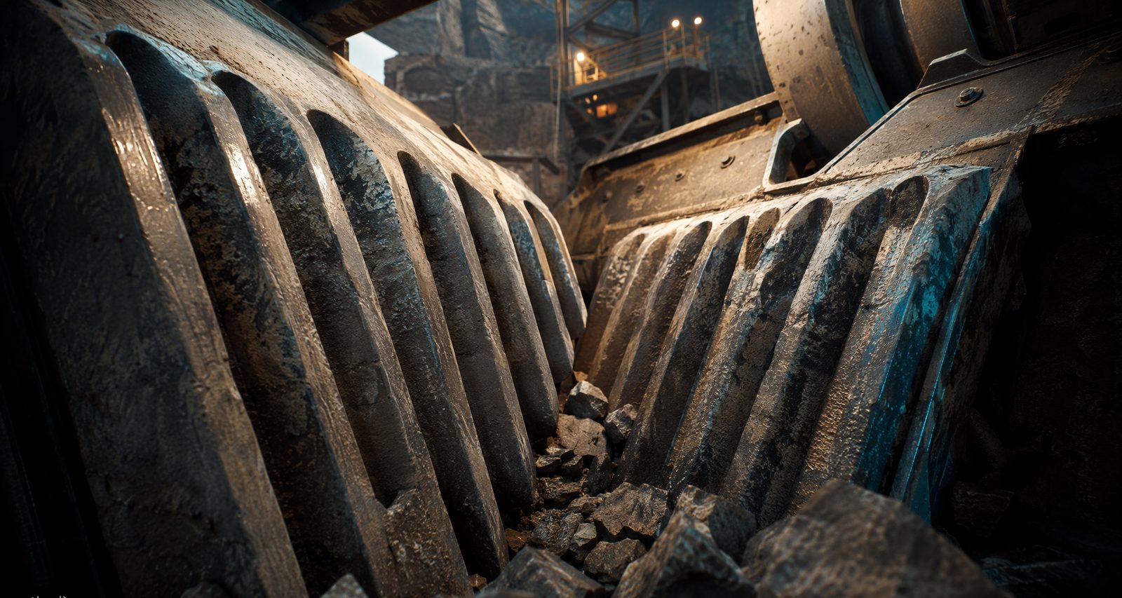 Crusher jaw plates in a mining operation